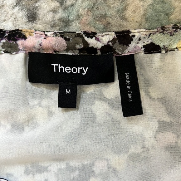 Theory Graphic Silk Drawstring Mini Dress - Picture 6 of 10